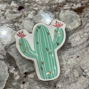 Ceramic cactus jewelry dish